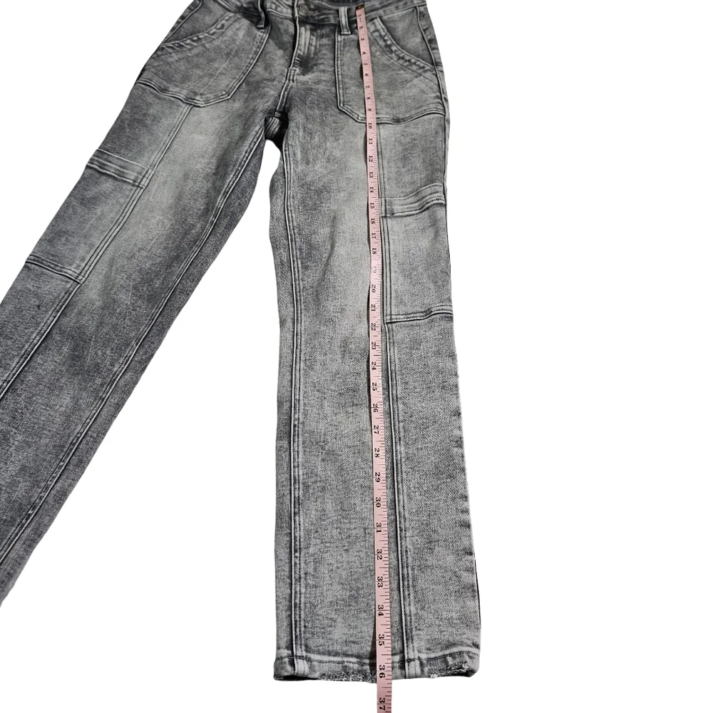 Vervet Distressed Wash Cargo Pants, Distressed Grey, Size 26 - Picture 12 of 14